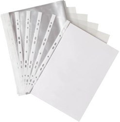 Showtassen A4 glashelder 50 micron 11-rings pak van 100 stuks Q-Connect