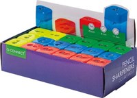 Q-CONNECT potloodslijper 2 gaats geassorteerde kleuren-3