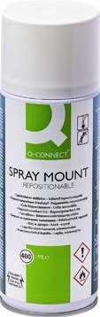 Q-CONNECT Quick Mount spray, niet permanent, spuitbus van 400 ml