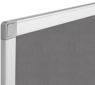 Q-CONNECT textielbord met aluminium frame 90 x 60 cm grijs-2