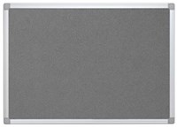 Q-CONNECT textielbord met aluminium frame 90 x 60 cm grijs