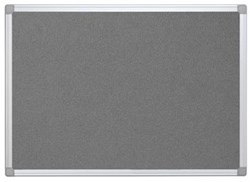 Q-CONNECT textielbord met aluminium frame 90 x 60 cm grijs