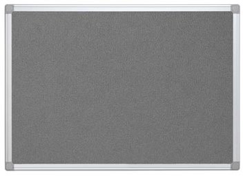 Q-CONNECT textielbord met aluminium frame 90 x 60 cm grijs
