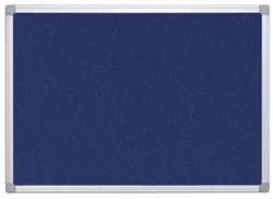 Q-CONNECT textielbord met aluminium frame 90 x 60 cm blauw