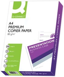 A4 kopieerpapier wit 80 g pak van 500 vel wit Q-CONNECT Premium