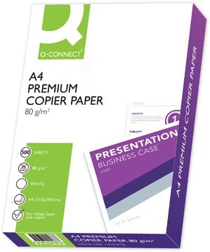 Kopieerpapier Q-CONNECT Premium 80 g A4 500 vel wit