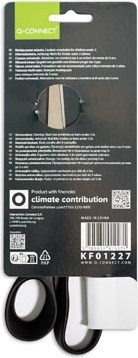 Q-CONNECT schaar, ft 21 cm, rechts, ronde punt, RVS, zwart, blister van 1 stuk-3