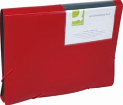 Harmonicamap A4 met 13 vakken elastieksluiting rood