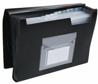 Harmonicamap A4 met 13 vakken elastieksluiting zwart