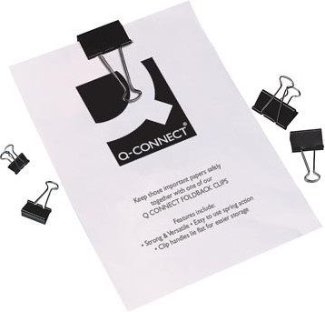 Q-CONNECT foldbackclip zwart 19 mm doosje van 10 stuks-3