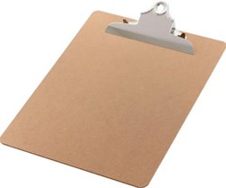 Klemplaat Q-CONNECT hardboard bruin A4 staand