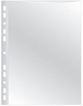 Q-CONNECT geperforeerde showtas A4 11-gaatsperforatie glashelder 50 micron pak van 25 stuks-2