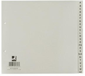 Q-CONNECT tabbladen set A-Z 1/2 uit pp grijs-2