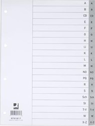 Q-CONNECT alfabetische tabbladen A4 PP met indexblad 20 tabs grijs