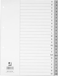 Q-CONNECT alfabetische tabbladen A4 PP met indexblad 24 tabs grijs