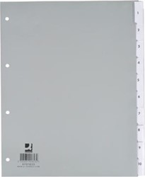 Tabbladen 10 tabs A4 grijs PP
