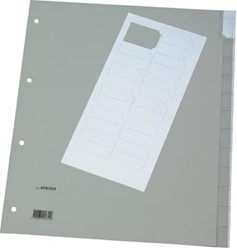Tabbladen 12 tabs A4 grijs PP