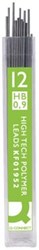 Q-CONNECT potloodstiften 0,9 mm HB etui van 12 stuks
