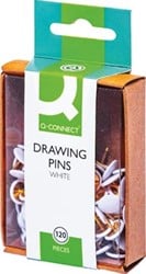 Q-CONNECT punaises wit doosje van 120 stuks