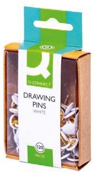 Q-CONNECT punaises wit doosje van 120 stuks-2