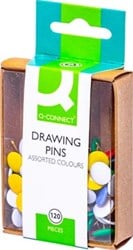 Q-CONNECT punaises geassorteerde kleuren doosje van 120 stuks