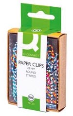 Q-CONNECT papierklemmen 28 mm doos van 100 stuks gestreept in wit en geassorteerde kleuren-3