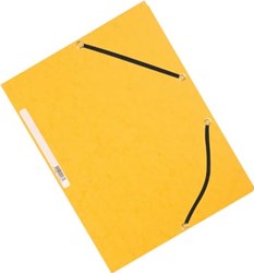 Q-CONNECT elastomap A4 3 kleppen en elastieken karton geel