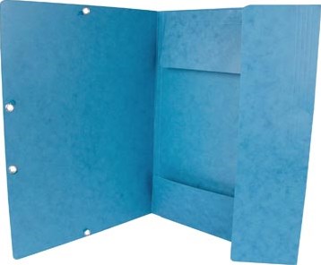 Q-CONNECT elastomap A4 3 kleppen en elastieken karton blauw-2