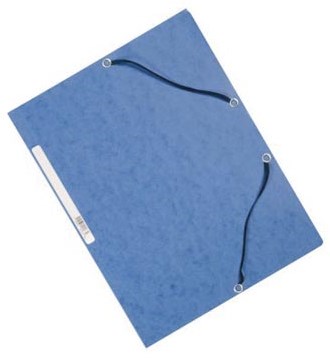 Q-CONNECT elastomap A4 3 kleppen en elastieken karton blauw-3