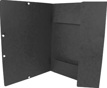 Q-CONNECT elastomap A4 3 kleppen en elastieken karton zwart-2