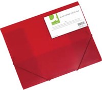 Q-CONNECT elastomap A4 3 kleppen en elastieken transparant PP rood-2