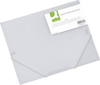 Q-CONNECT elastomap A4 3 kleppen en elastieken transparant PP transparant