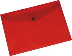 Q-CONNECT documentenmap A4 transparante PP drukknopsluiting rood