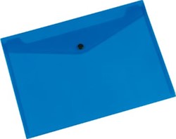 Q-CONNECT documentenmap A4 transparante PP drukknopsluiting blauw