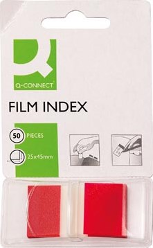 Index tabs Q-CONNECT 25 x 45 mm 50 tabs rood