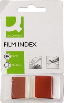 Index tabs Q-CONNECT 25 x 45 mm 50 tabs rood-2
