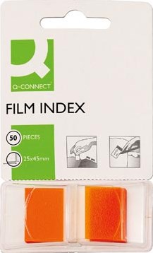 Index tabs Q-CONNECT 25 x 45 mm 50 tabs oranje