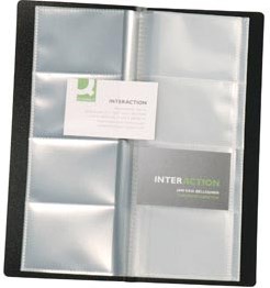 Q-CONNECT visitekaartenmap 11 x 26 cm voor 96 kaarten zwart-3