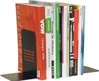 Q-CONNECT boekensteun metaal set van 2 stuks zwart-2