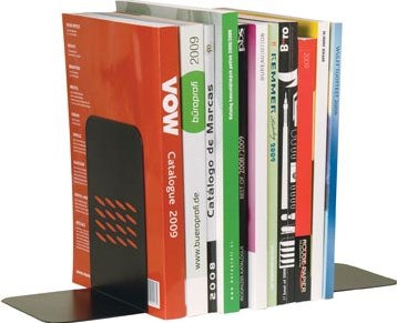 Q-CONNECT boekensteun metaal set van 2 stuks zwart-2