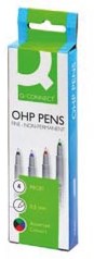 Q-CONNECT OHP marker non permanent fijn set van 4 stuks in geassorteerde kleuren-2