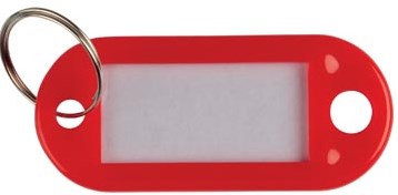 Q-CONNECT sleutelhanger, pak van 10 stuks, rood