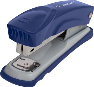 Nietmachine metaal half strip 25 blad blauw