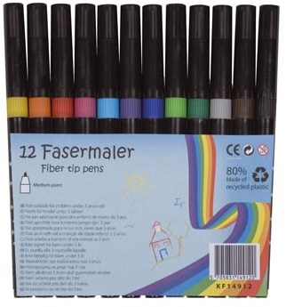 Q-CONNECT viltstift, geassorteerde kleuren, pak van 12 stuks
