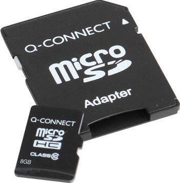 Micro SD geheugenkaart met SD-adaptor 8 GB Q-CONNECT-2