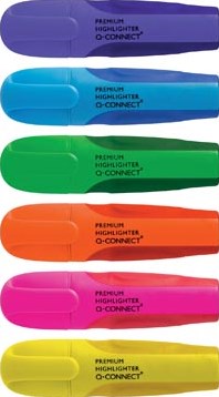 Q-CONNECT Premium markeerstift, geassorteerde kleuren, pak van 6 stuks