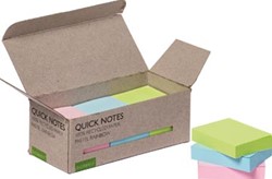Q-CONNECT Quick Notes Recycled pastel 38 x 51 mm 100 vel doos van 12 stuks in geassorteerde kleuren
