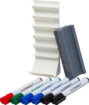 Whiteboard  accessoirehouder met markers en wisser Q-CONNECT-3
