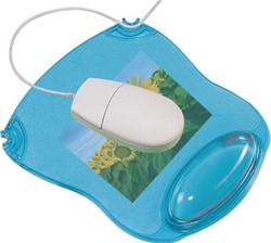 Q-CONNECT muismat, gel,  met polssteun, blauw