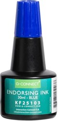 Q-CONNECT stempelinkt flesje van 28 ml blauw